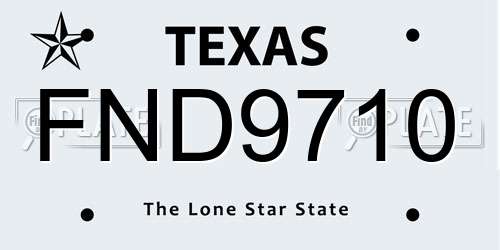 FND9710 Texas License Plate