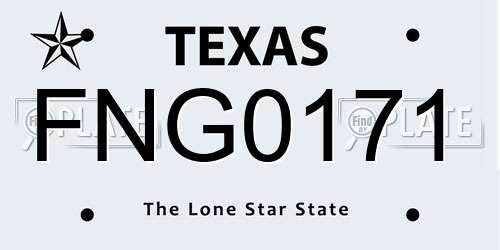 FNG0171 Texas License Plate