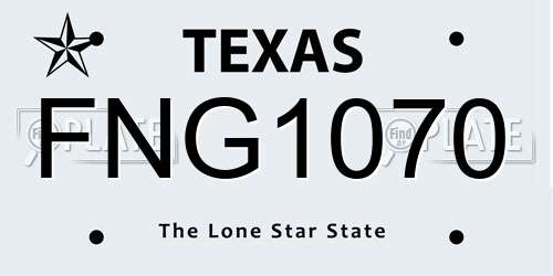 FNG1070 Texas License Plate