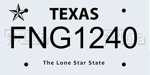 FNG1240 Texas License Plate