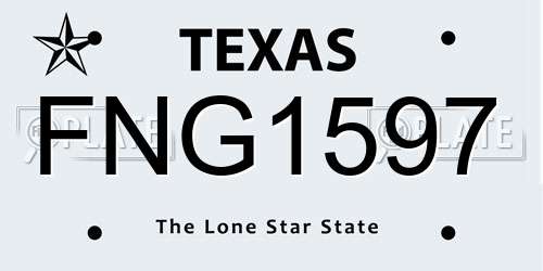FNG1597 Texas License Plate