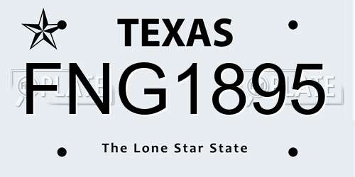 FNG1895 Texas License Plate