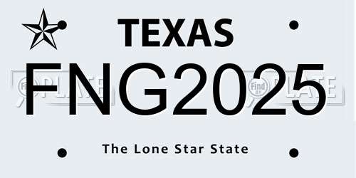 FNG2025 Texas License Plate
