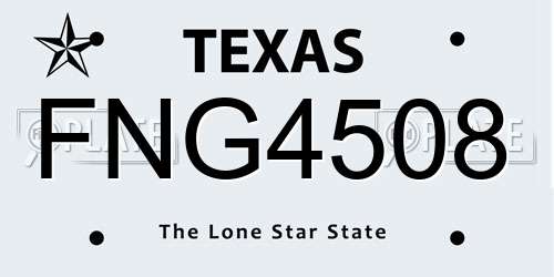 FNG4508 Texas License Plate