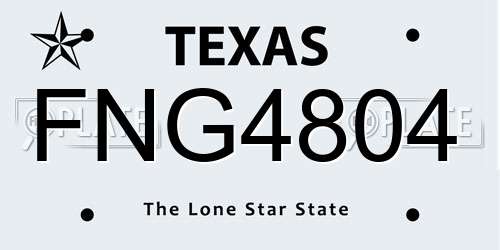 FNG4804 Texas License Plate