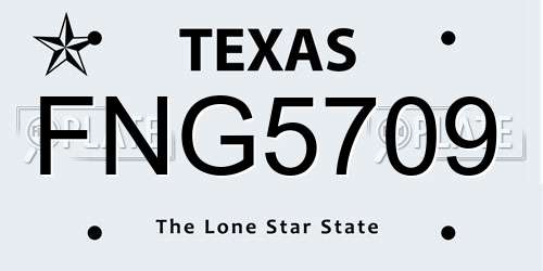 FNG5709 Texas License Plate