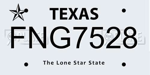 FNG7528 Texas License Plate