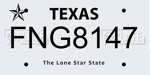 FNG8147 Texas License Plate