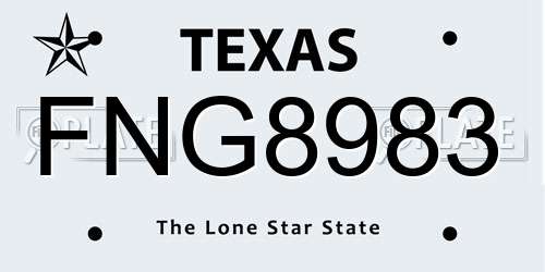 FNG8983 Texas License Plate