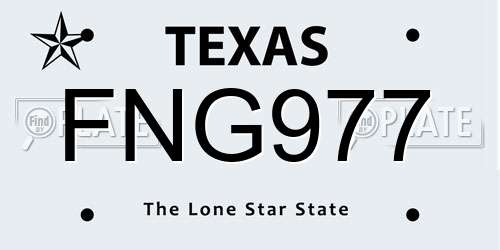 FNG977 Texas License Plate