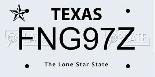 FNG97Z Texas License Plate