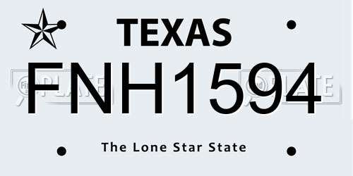 FNH1594 Texas License Plate