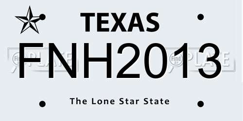 FNH2013 Texas License Plate