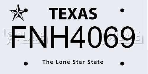 FNH4069 Texas License Plate