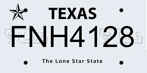 FNH4128 Texas License Plate