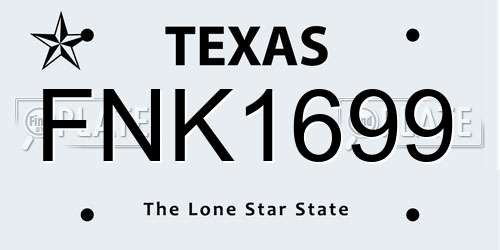 FNK1699 Texas License Plate