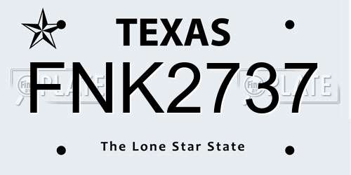 FNK2737 Texas License Plate