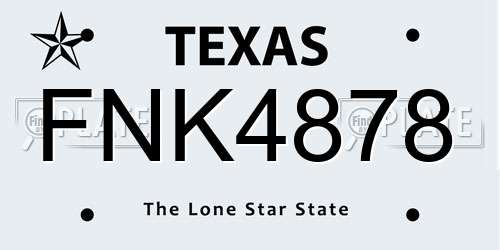 FNK4878 Texas License Plate