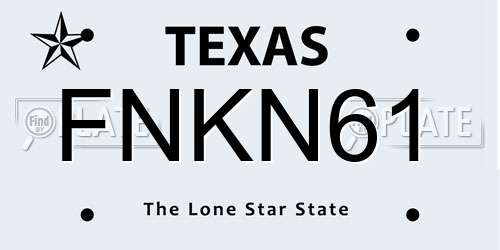FNKN61 Texas License Plate