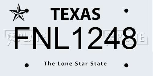 FNL1248 Texas License Plate