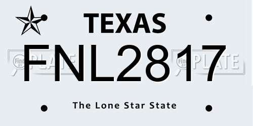 FNL2817 Texas License Plate
