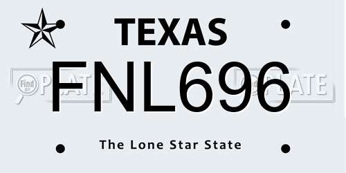 FNL696 Texas License Plate