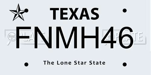 FNMH46 Texas License Plate