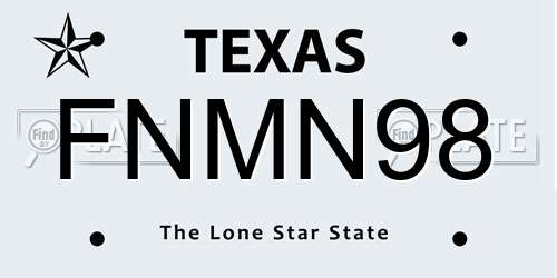 FNMN98 Texas License Plate