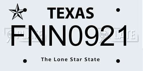 FNN0921 Texas License Plate
