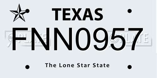 FNN0957 Texas License Plate