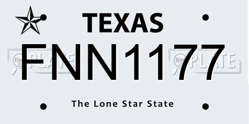 FNN1177 Texas License Plate