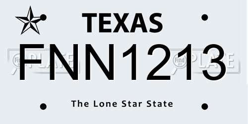 FNN1213 Texas License Plate