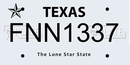 FNN1337 Texas License Plate