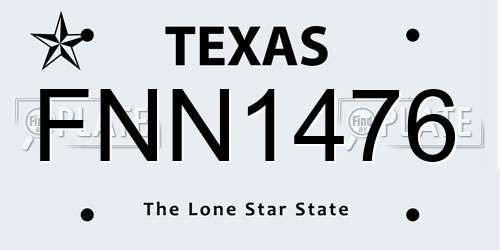 FNN1476 Texas License Plate