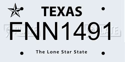 FNN1491 Texas License Plate