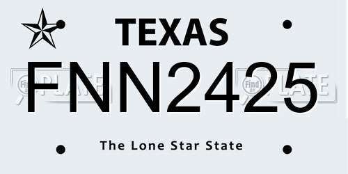 FNN2425 Texas License Plate