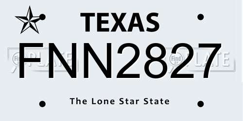 FNN2827 Texas License Plate