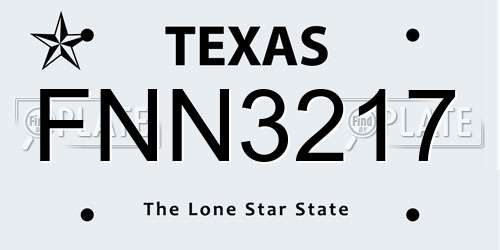 FNN3217 Texas License Plate