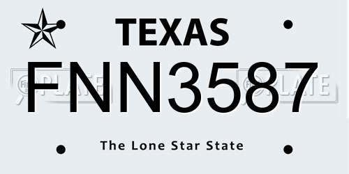 FNN3587 Texas License Plate
