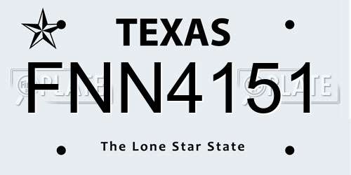 FNN4151 Texas License Plate