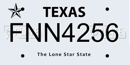 FNN4256 Texas License Plate