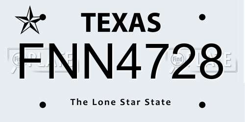 FNN4728 Texas License Plate