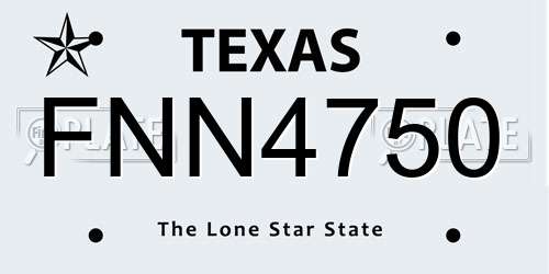 FNN4750 Texas License Plate