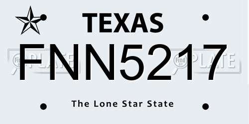 FNN5217 Texas License Plate