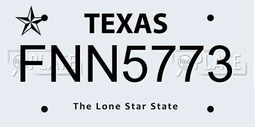 FNN5773 Texas License Plate
