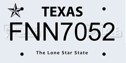 FNN7052 Texas License Plate