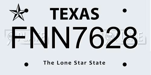 FNN7628 Texas License Plate
