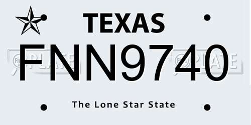 FNN9740 Texas License Plate