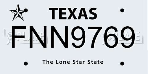 FNN9769 Texas License Plate