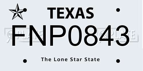 FNP0843 Texas License Plate